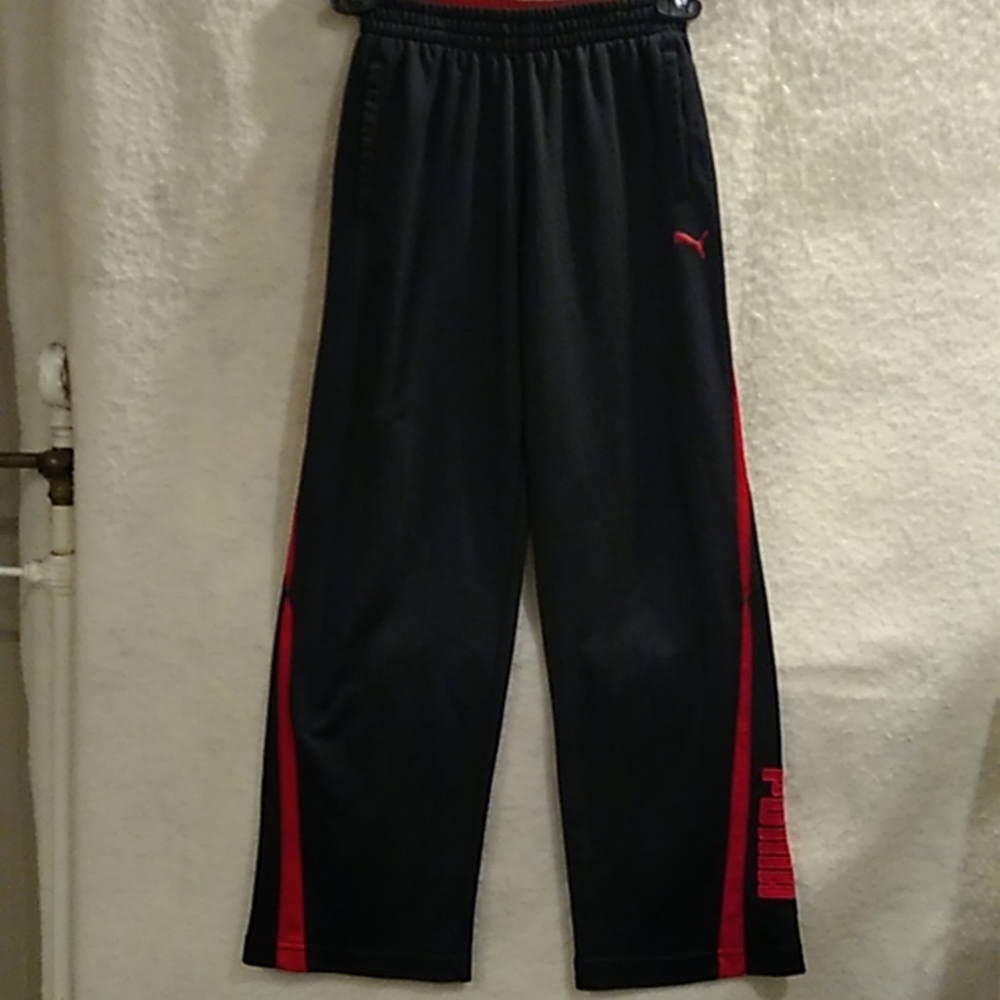 Puma Dry Cell Track Pants..Black with Red stripes and Logo